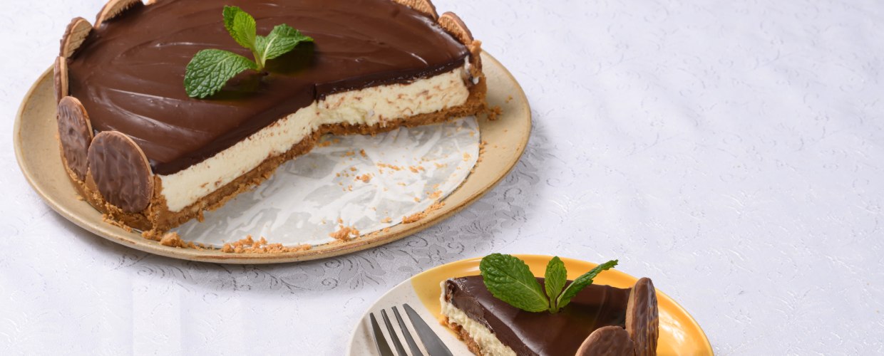 Torta holandesa fatiada.